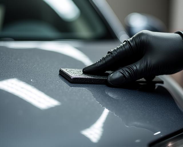 Compass Cleanse technician applying ceramic coating to a luxury car